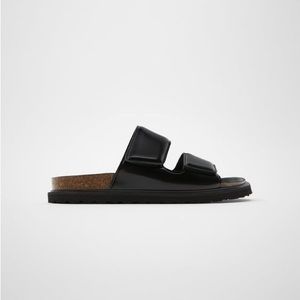 Zara double strap sandals in black